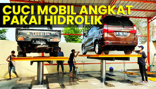 cuci mobil angkat pakai hidrolik Cuci Mobil Angkat Pakai Hidrolik